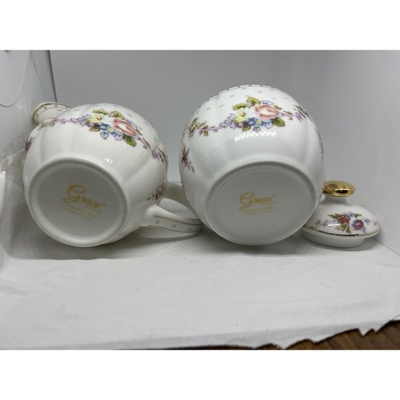 Grace’s Teaware Pink Floral Flowers. Sugar and Creamer Teacup - Picture 11 of 12